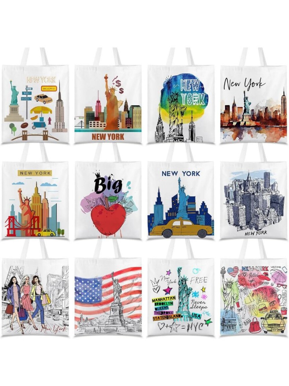 12 Pcs City Souvenirs Tote Bags for Women | Stylish Travel Gifts & Accessories